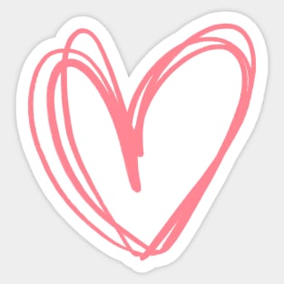 Cute Drawing Of A Pink Heart Sticker